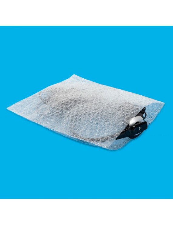 EVADOW Confezione da 100 sacchetti a bolle d'aria da 15 cm x 20 cm, sacchetti per imballaggio, piccole bolle d'aria su entrambi i lati, per traslochi, spedizioni e stoccaggio