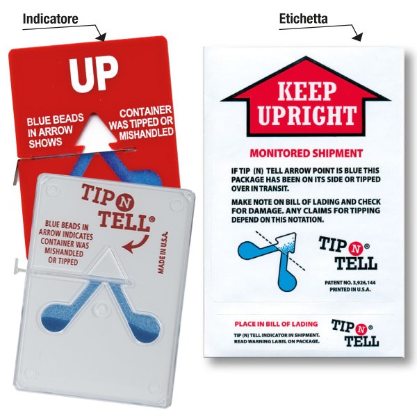 Indicatore di rovesciamento armabile Tip-N-Tell