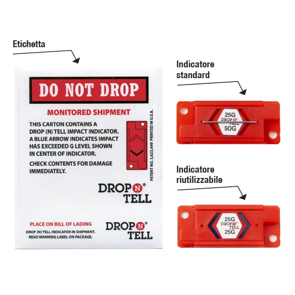 Indicatore d'urto armabile Drop-N-Tell