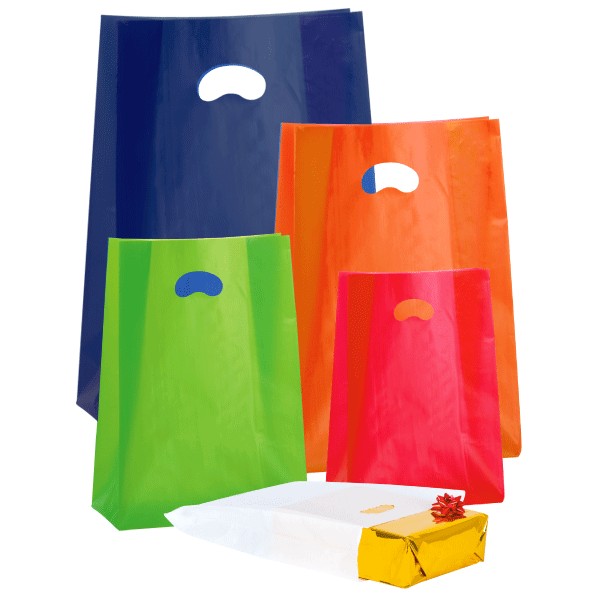 Borse shopper in HDPE colorate con soffietto