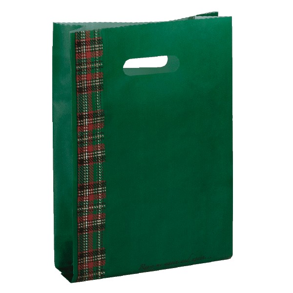 Shopper in plastica Tartan - Lunghezza -cm- 48 - H -cm- 65 - Soffietto -cm- 20 - 