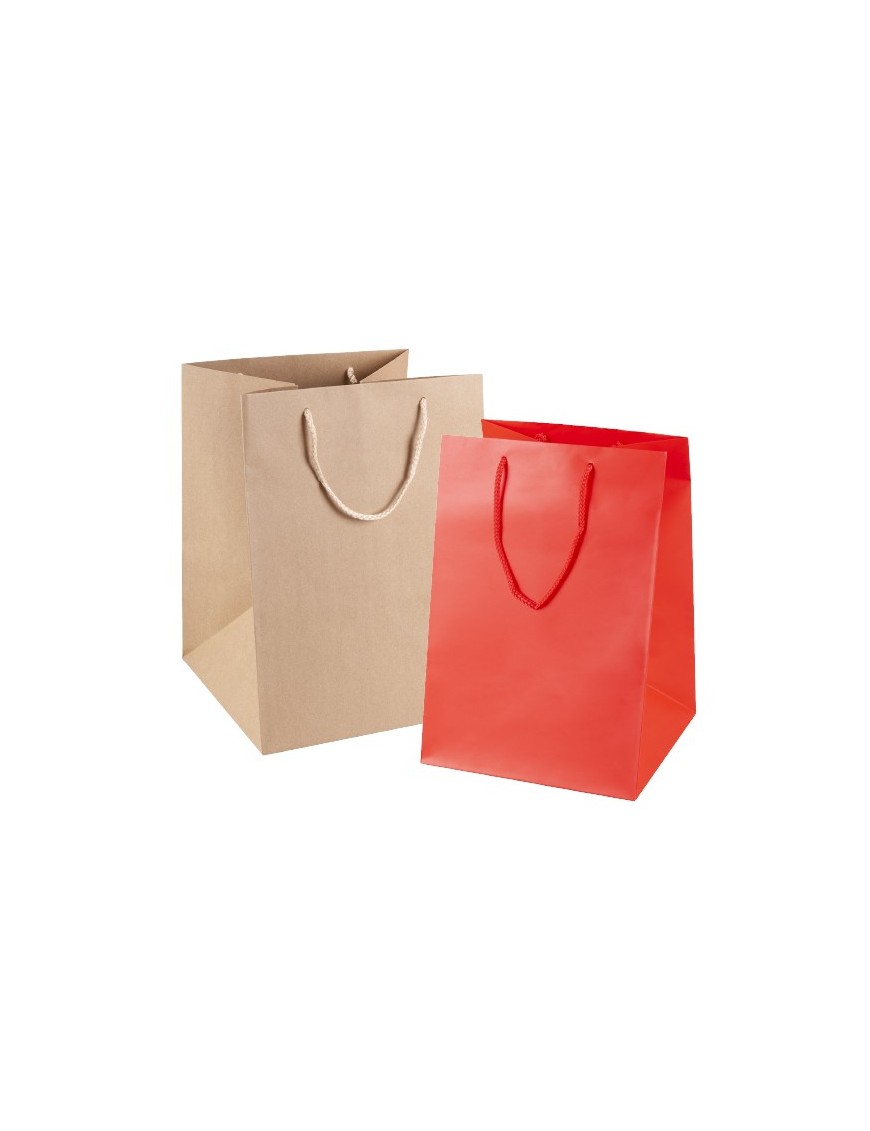 Buste Shopper Fondo Largo Kraft Elegance Bordeaux, varie misure - Eurofides