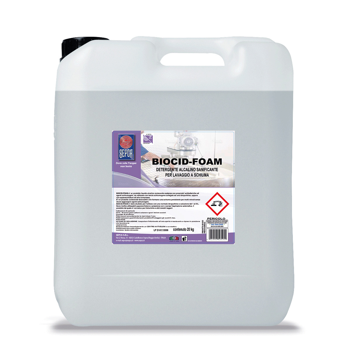 Biocid foam detergente alcalino sanificante