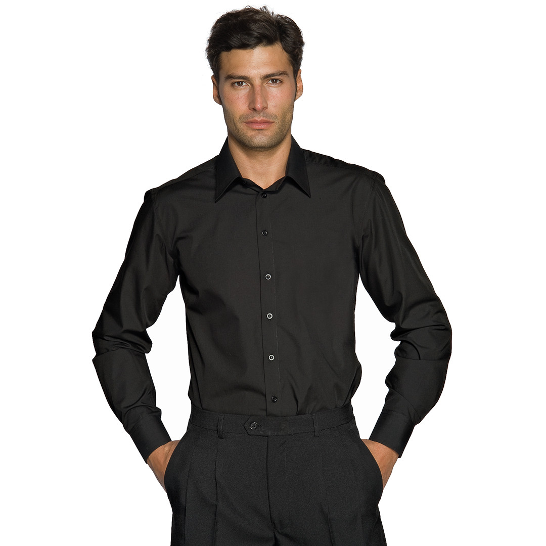 Camicia uomo nera - Modello manica lunga - Colore nero - Taglia L - 