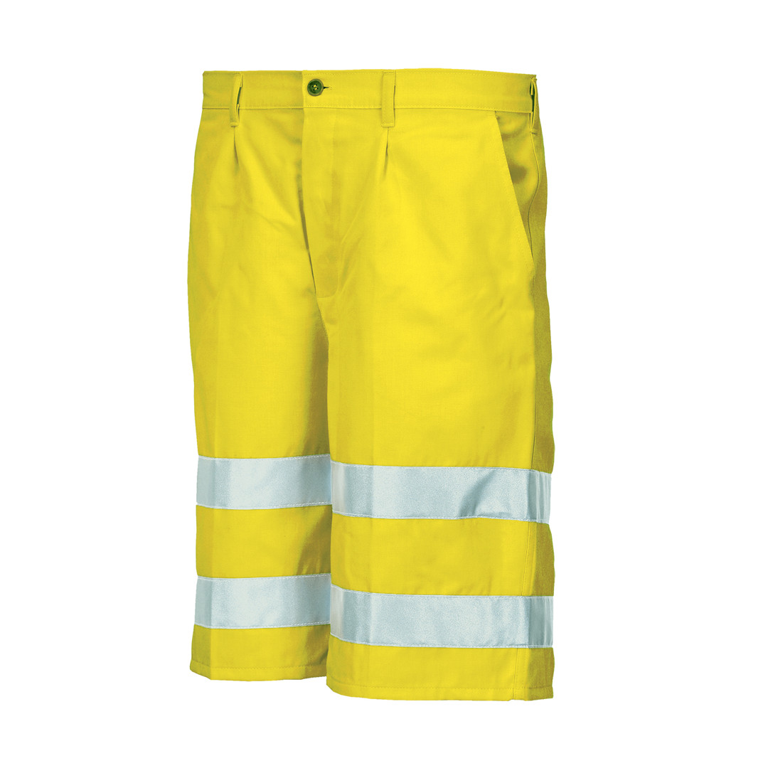 Pantaloni corti alta visibilità Issa - Colore giallo - Categoria DPI II - Taglia L - 