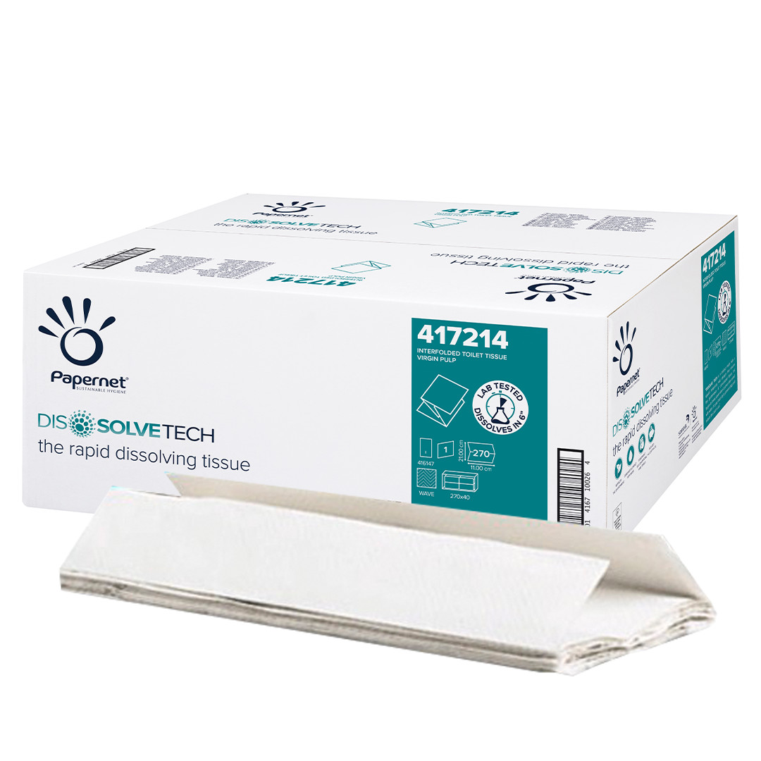 Carta asciugamani Papernet Dissolve tech - Piegatura Z interfogliato - Qta fogli a conf 4000 - Veli 2 - 
