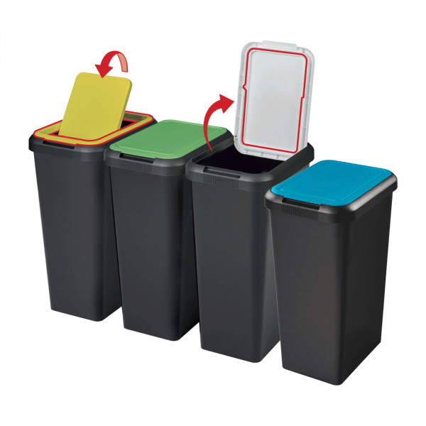 Pattumiera con coperchio touch e lift raccolta differenziata