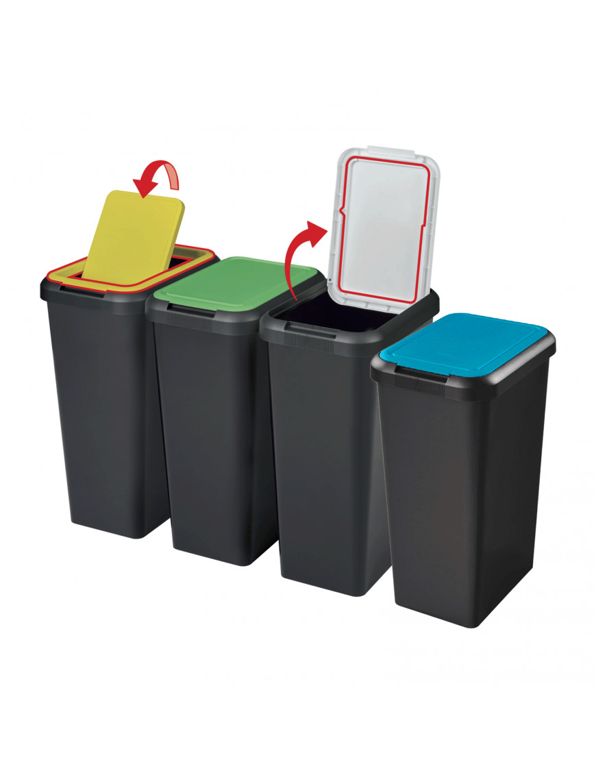 Pattumiera con coperchio touch e lift raccolta differenziata