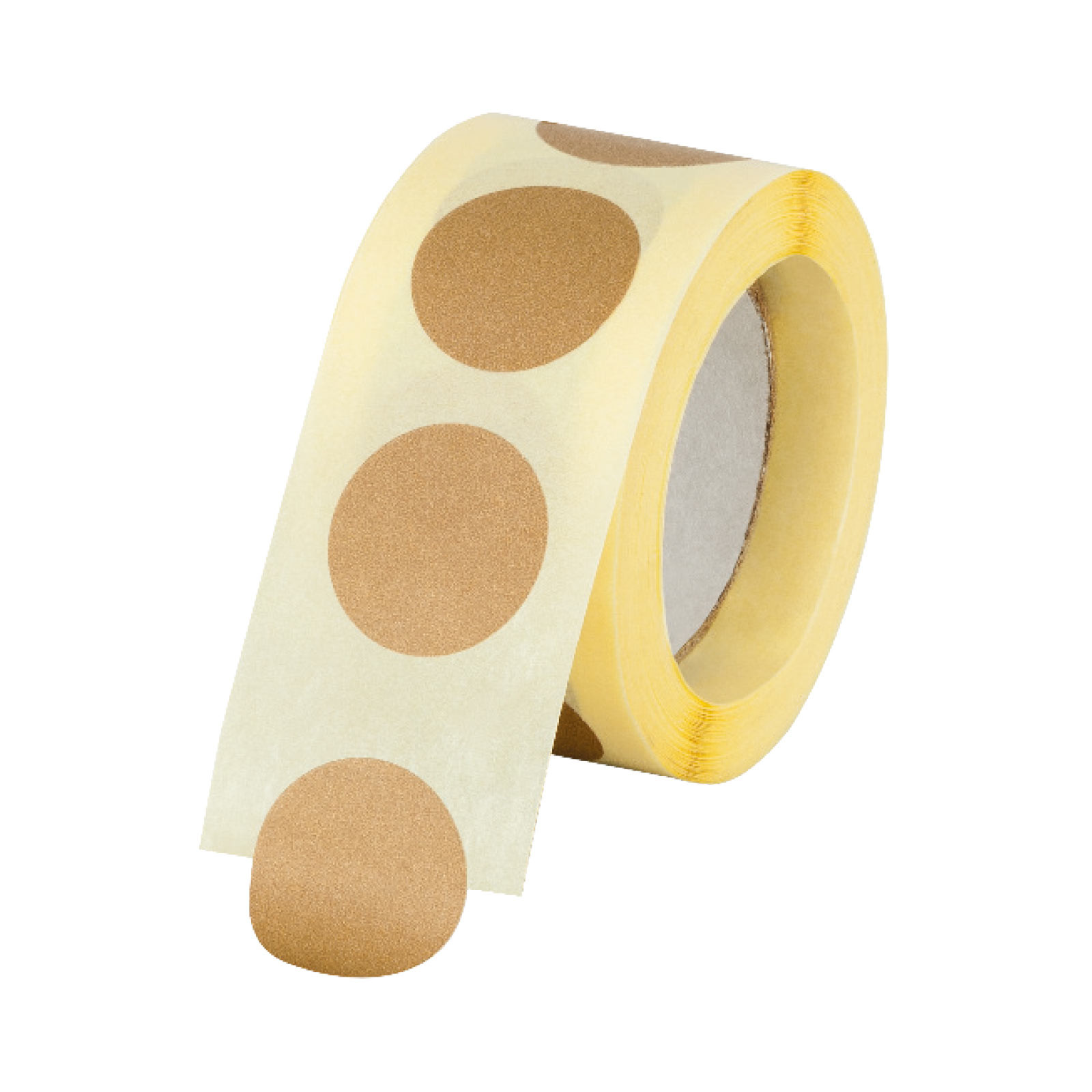Etichette bollino color kraft in rotoli
