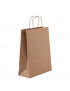 Shopper in carta avana e bianca con maniglia ritorta