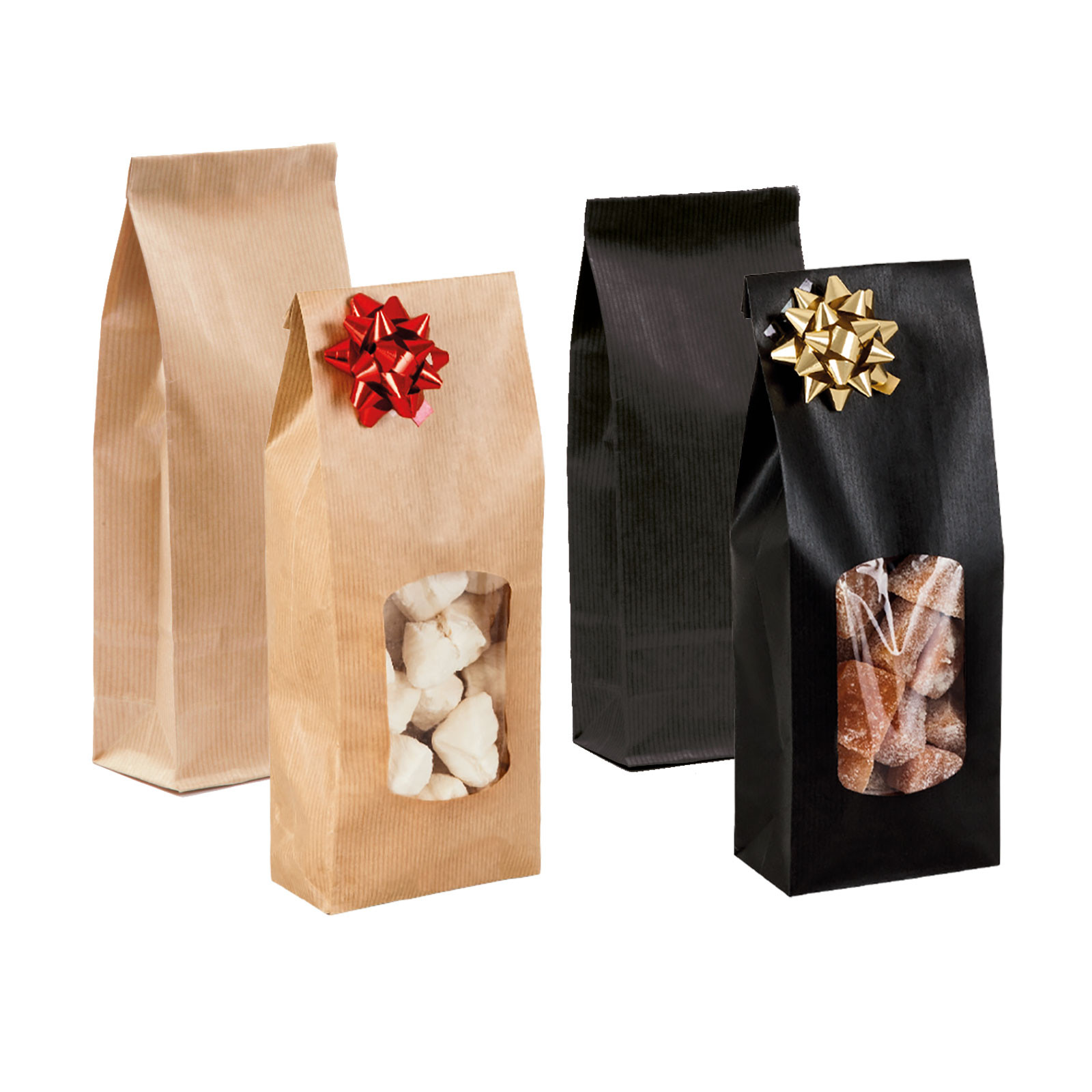 MoGist 50 sacchetti di carta kraft sacchetti regalo per alimenti 14 × 6 × 4 cm biscotti tè caramelle 