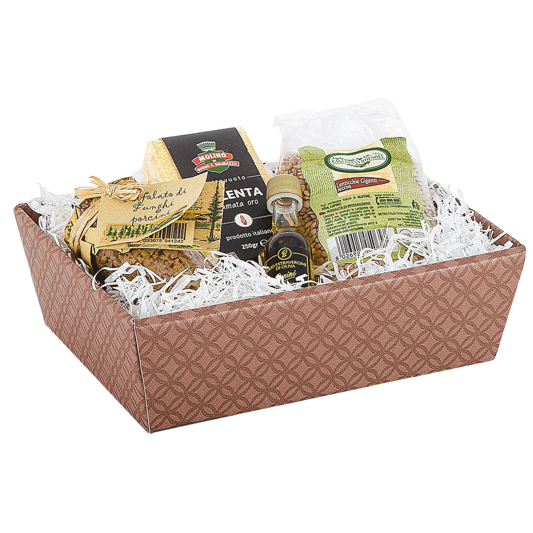 Cesto cartone linea Heritage cuoio