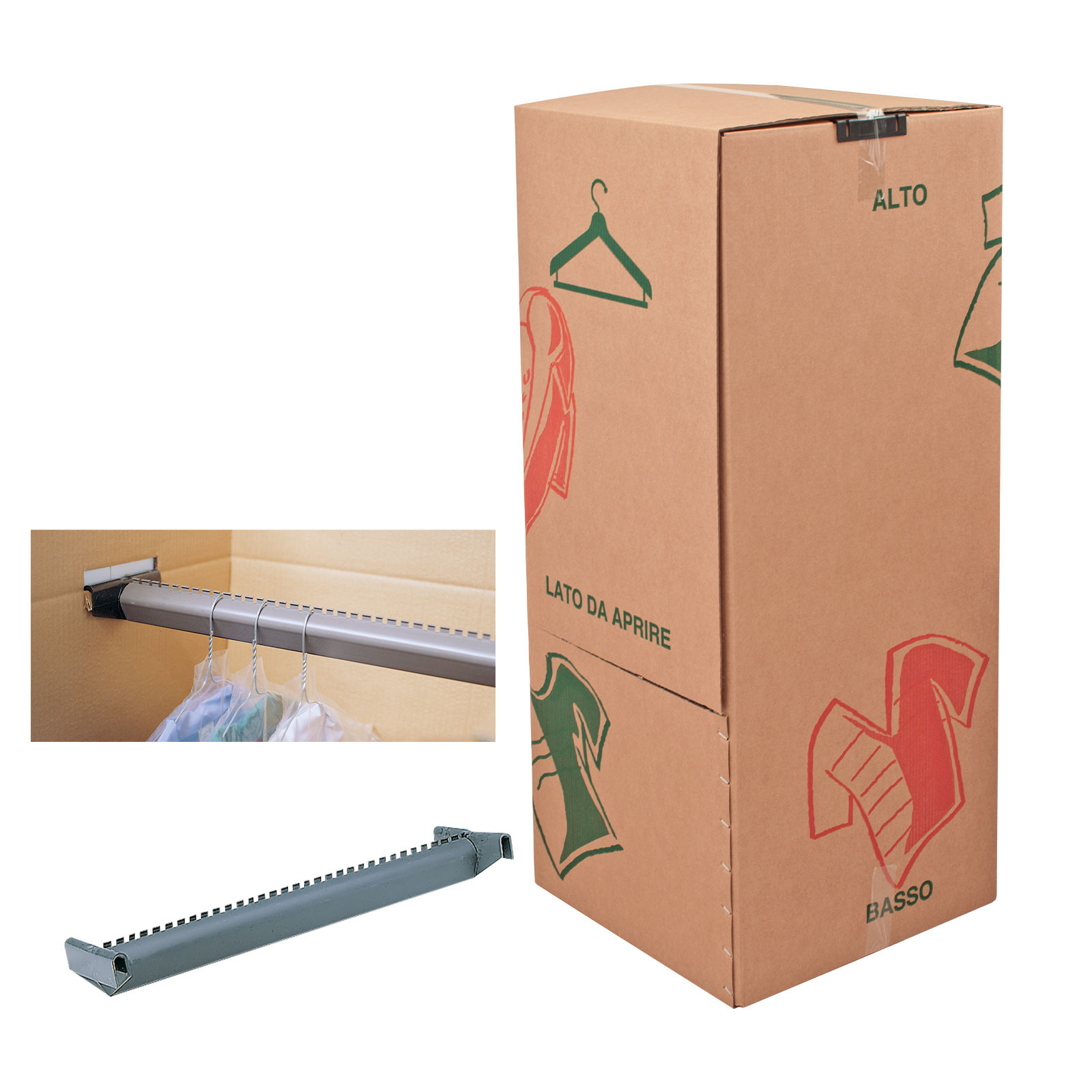 Kit Scatole appendiabito + Aste per grucce
