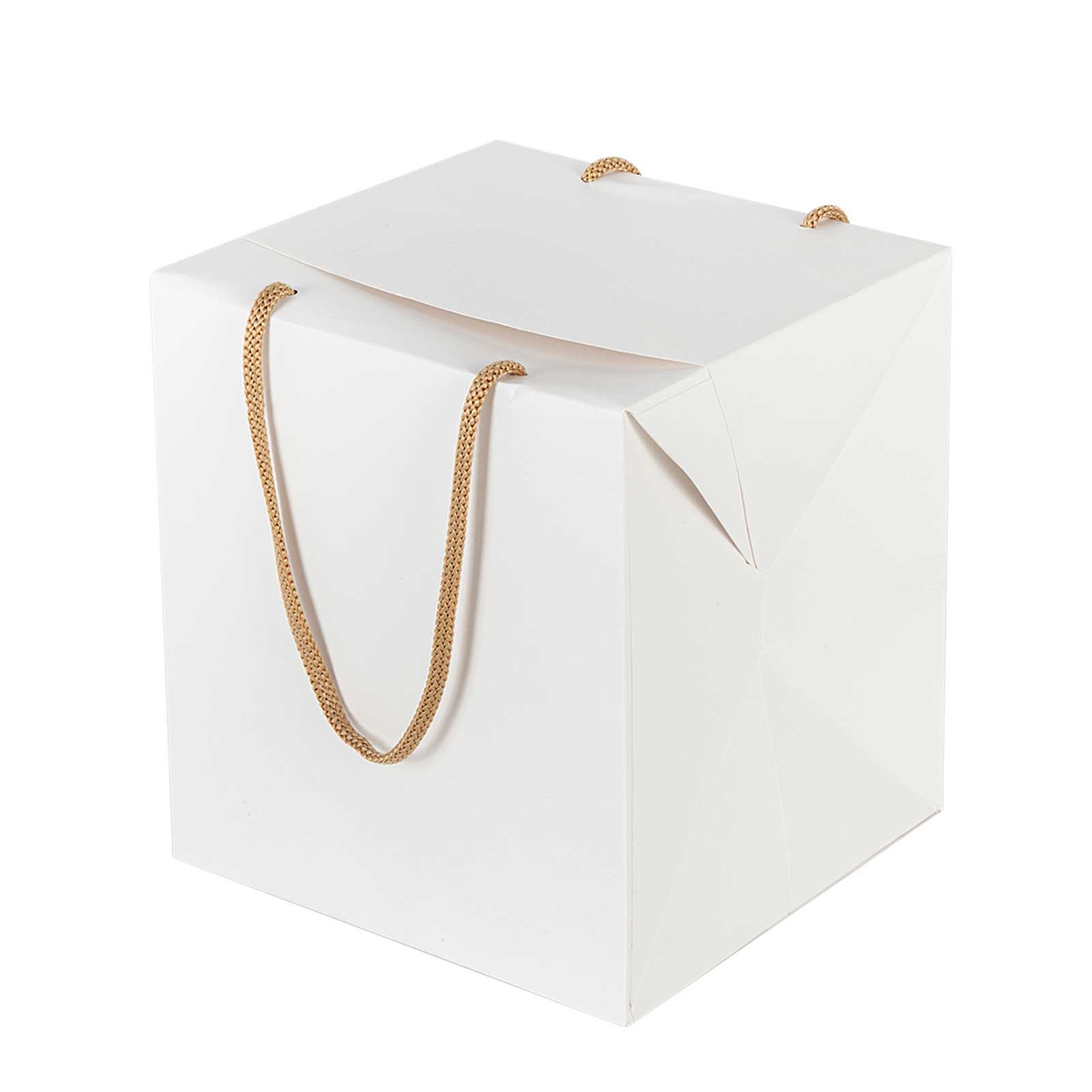 Bag box portapanettone con manici - Larghezza -cm- 20 - H -cm- 22 - Colore opaca bianca - 