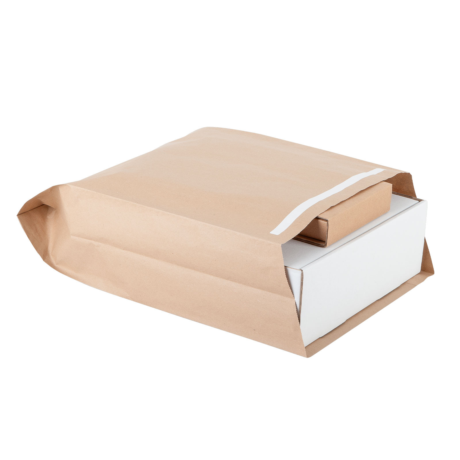 Buste per spedizioni in carta con soffietti e chiusura adesiva