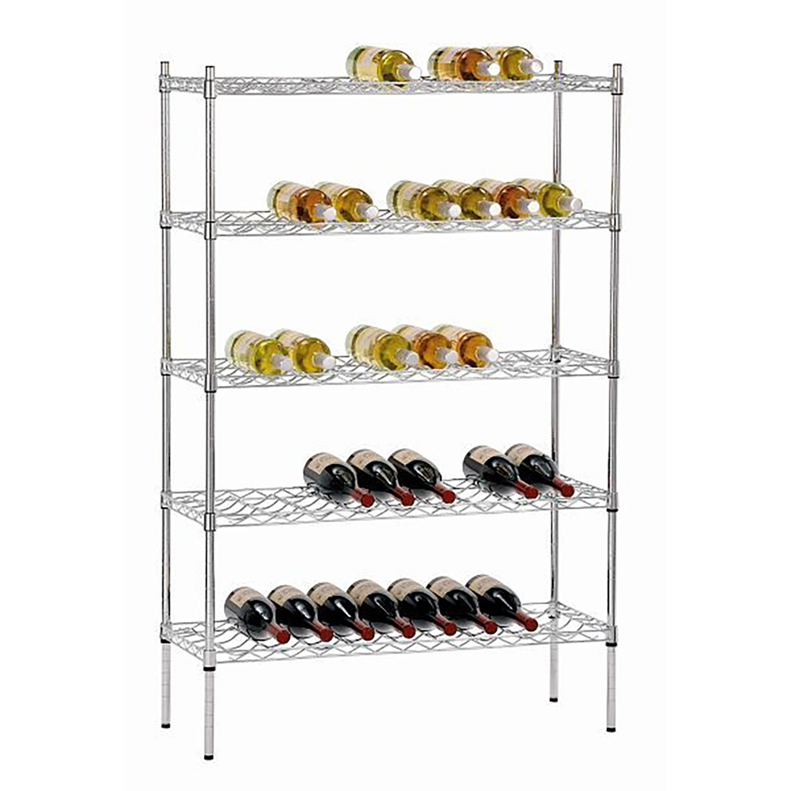 Scaffali in filo cromato Cantinetta portabottiglie