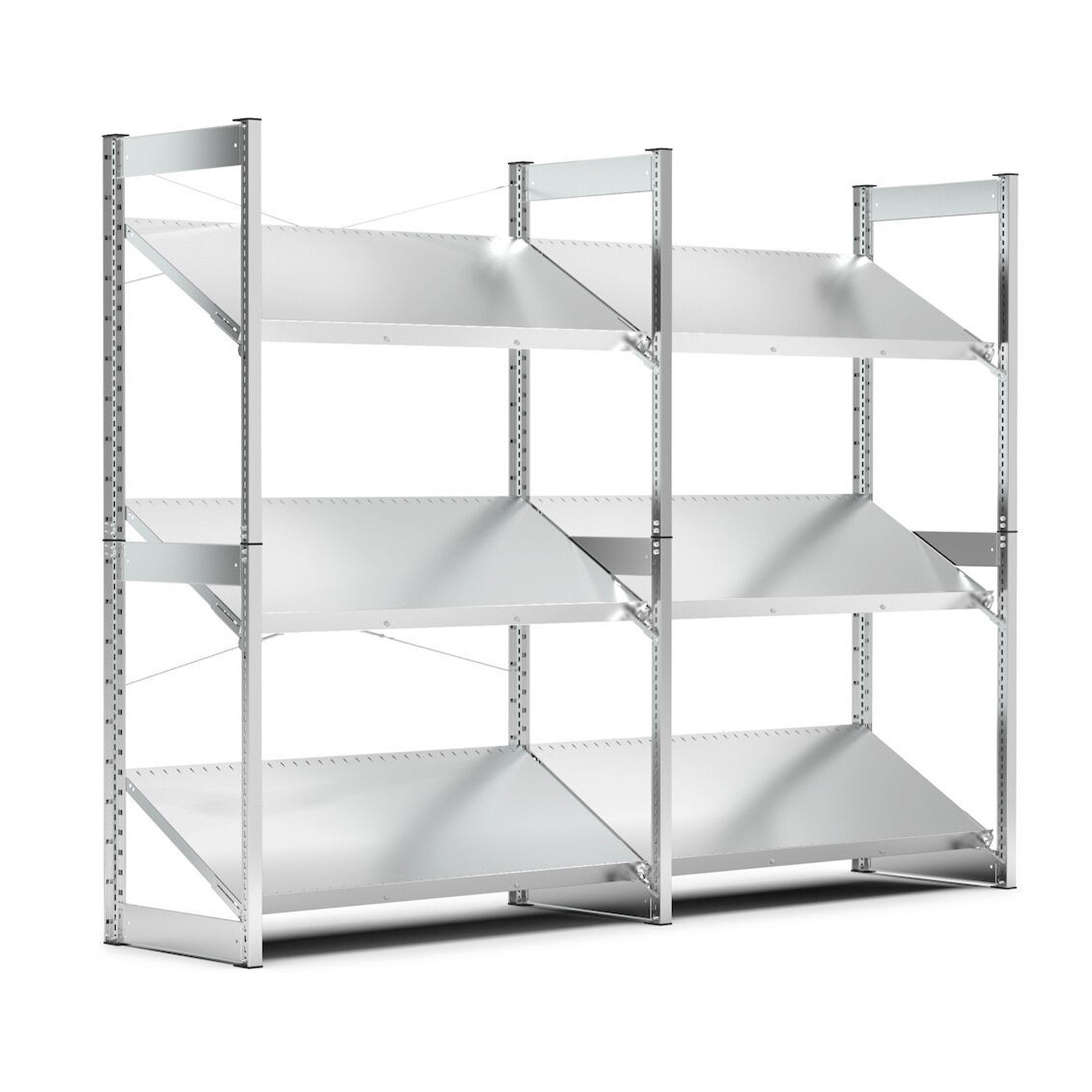 Scaffale a ripiani inclinati