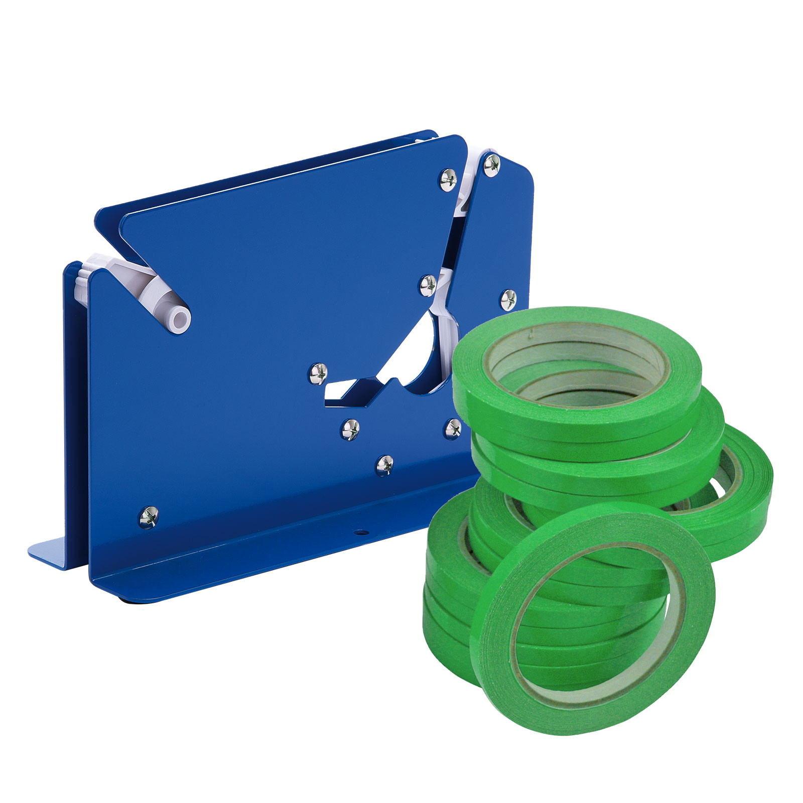 Kit nastro adesivo verde per sigillature + sigillatore da tavolo