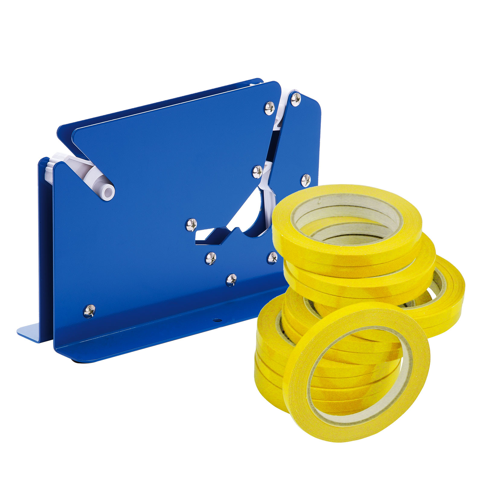 Kit nastro adesivo giallo per sigillature + sigillatore da tavolo