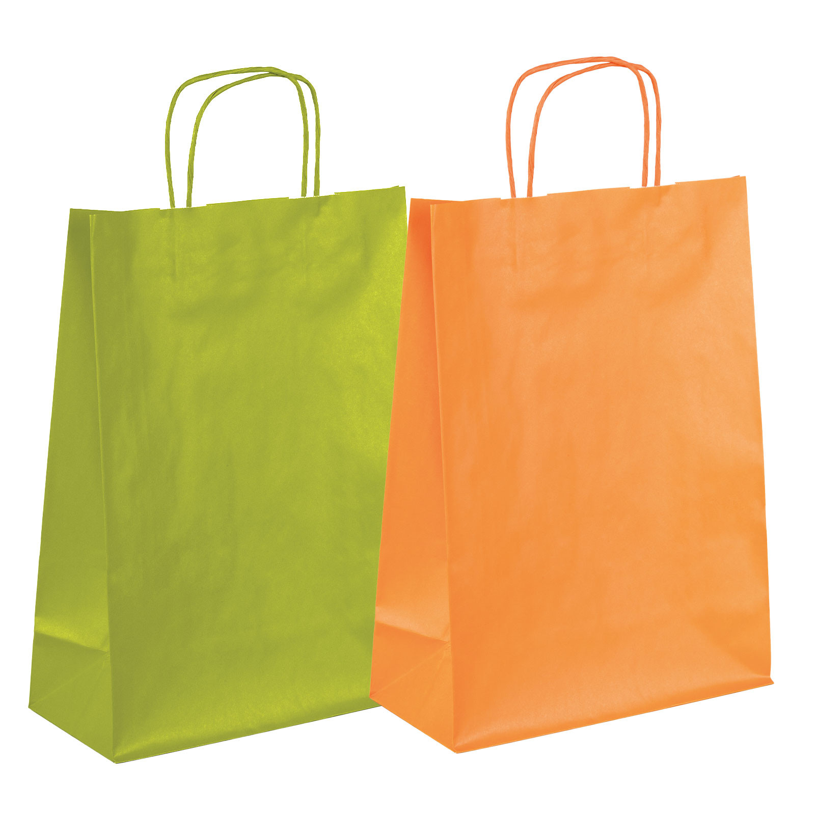 Shopper in carta colorata bianca con maniglia ritorta