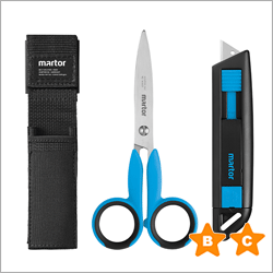 Kit attrezzi Martor con marsupio, taglierino e forbici